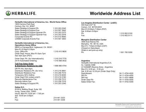 herbalife philadelphia|Worldwide Address List .
